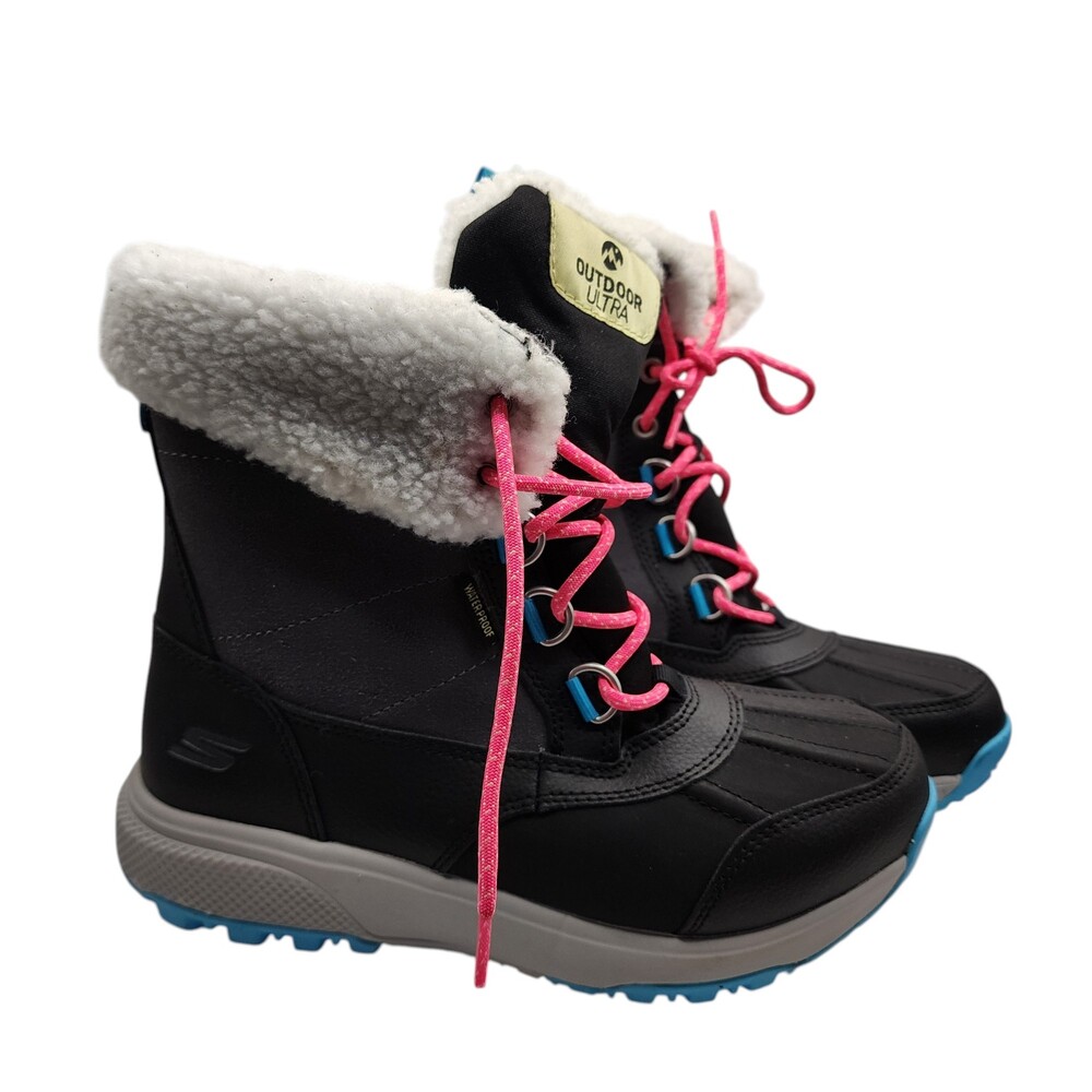 Skechers On the GO Outdoors Ultra Waterproof Winter Hiking Boots Grey Pink 7 EUC